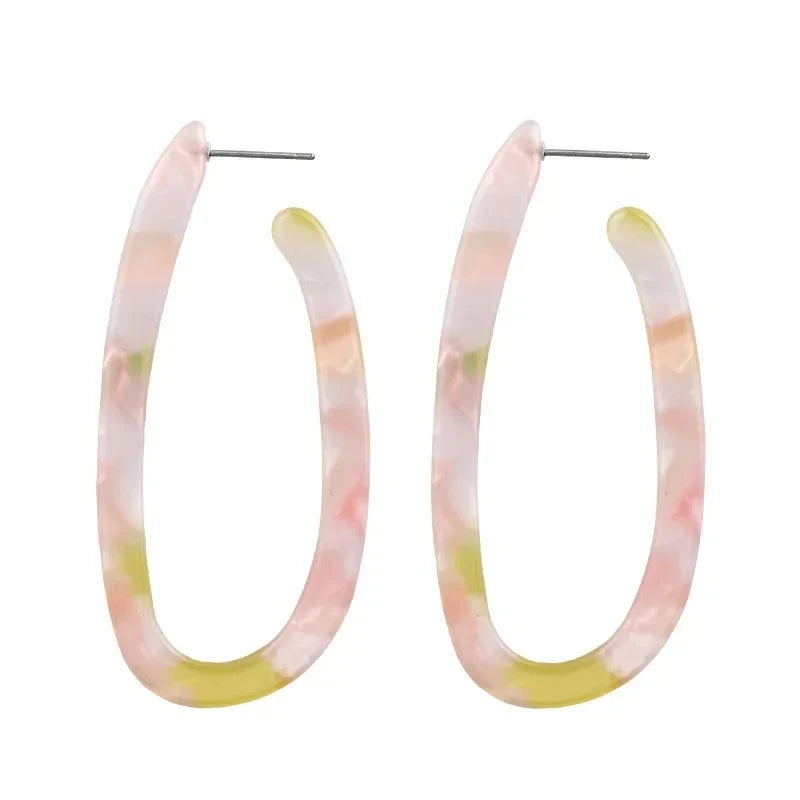 Women's U-Shaped Acetate Drop Earrings – Elegant Fashion Jewelry