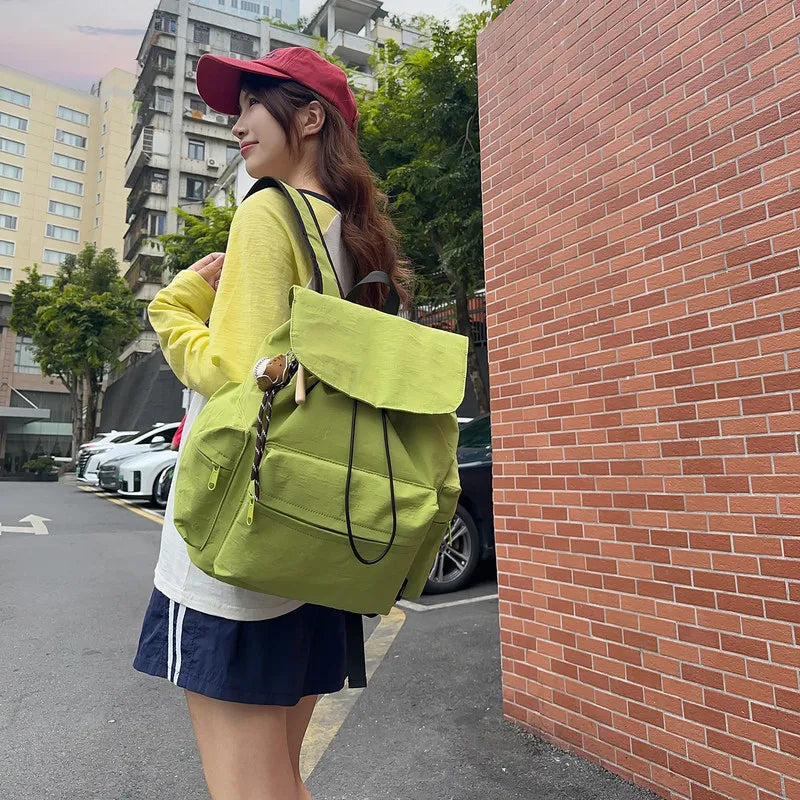 Large Capacity Women's Canvas Backpack – Korean Style Bag