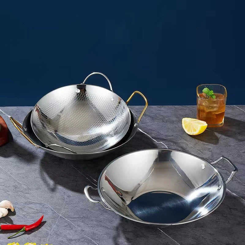 Stainless Steel Honeycomb Non-Stick Skillet with Handle
