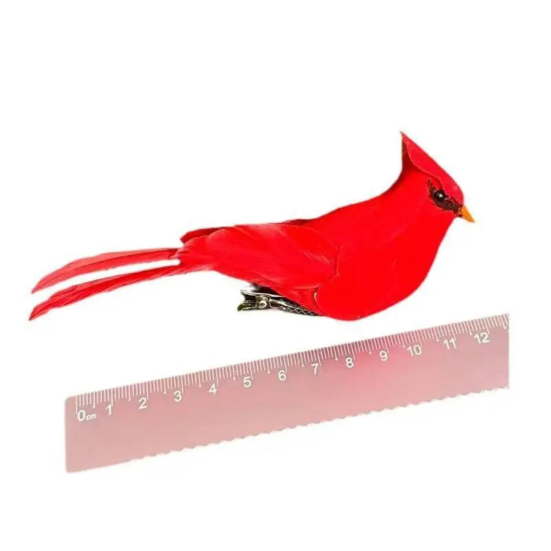 3 Pcs Artificial Red Cardinal Bird Ornaments | Home & Wedding Decor
