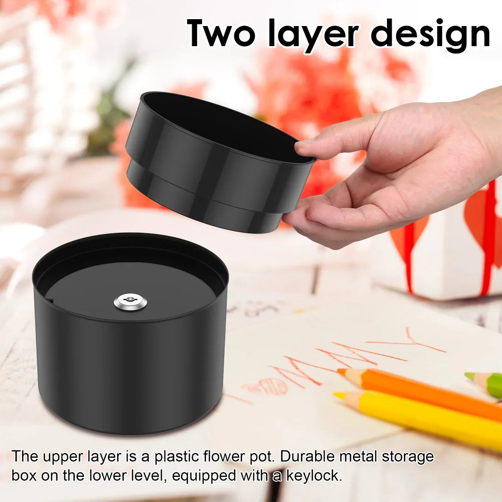 2-Layer Flower Pot Hidden Safe – Lockable Diversion Storage Box