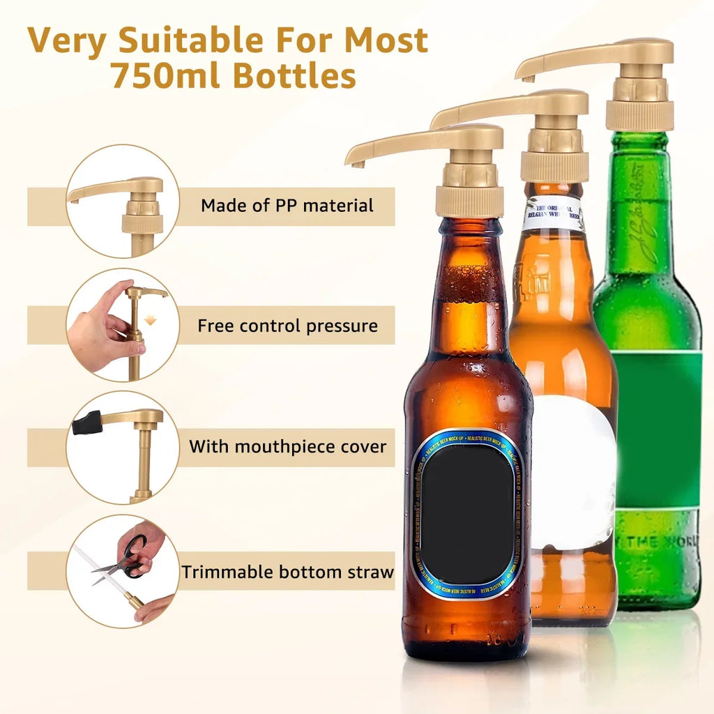 6-Pack Coffee Syrup Pump Dispenser – Gold & Black, 750ml Fit