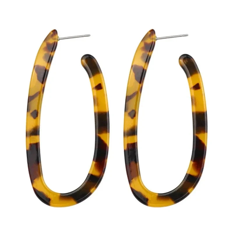Women's U-Shaped Acetate Drop Earrings – Elegant Fashion Jewelry