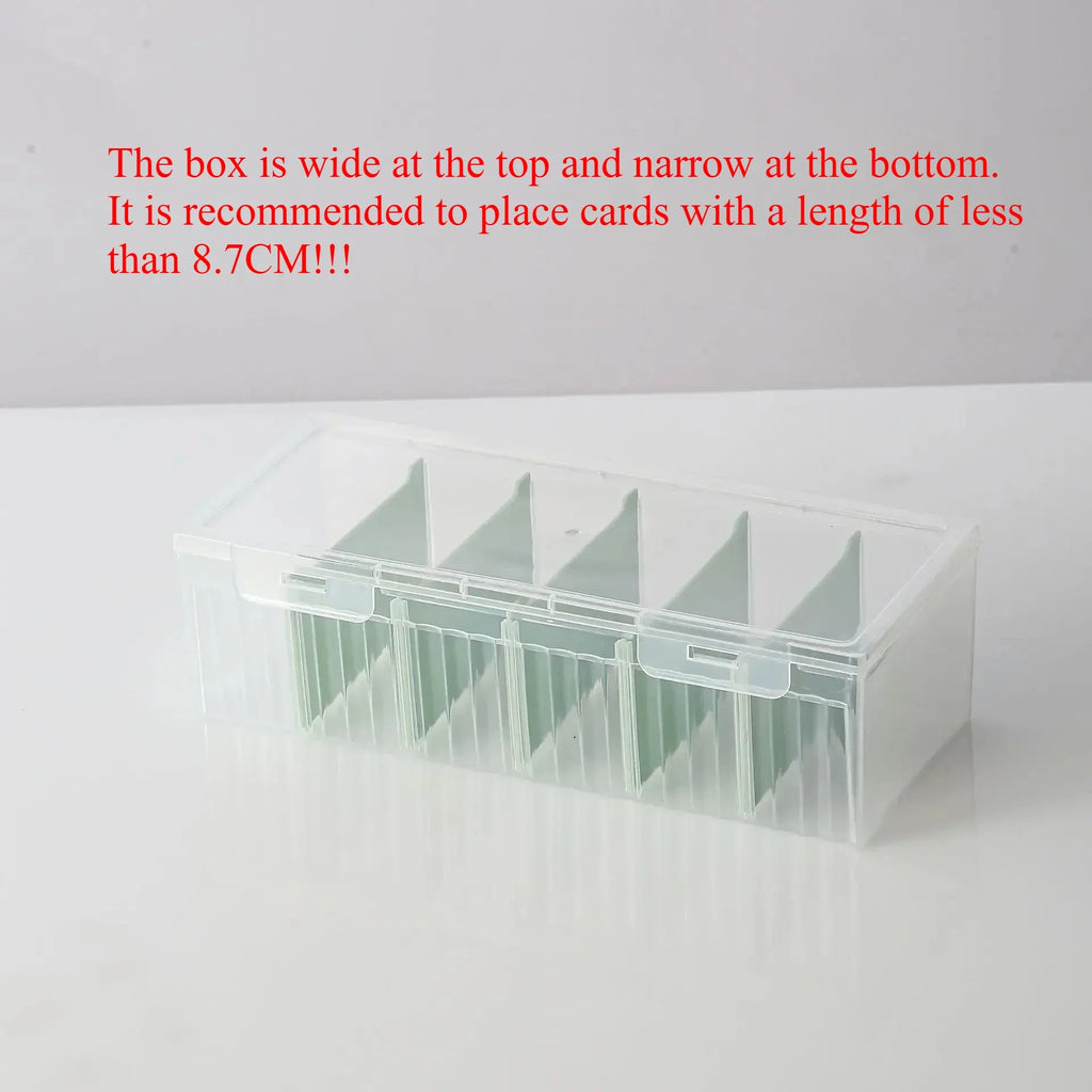 Clear Card Storage Box – Holds 550+ Cards, Adjustable Divider