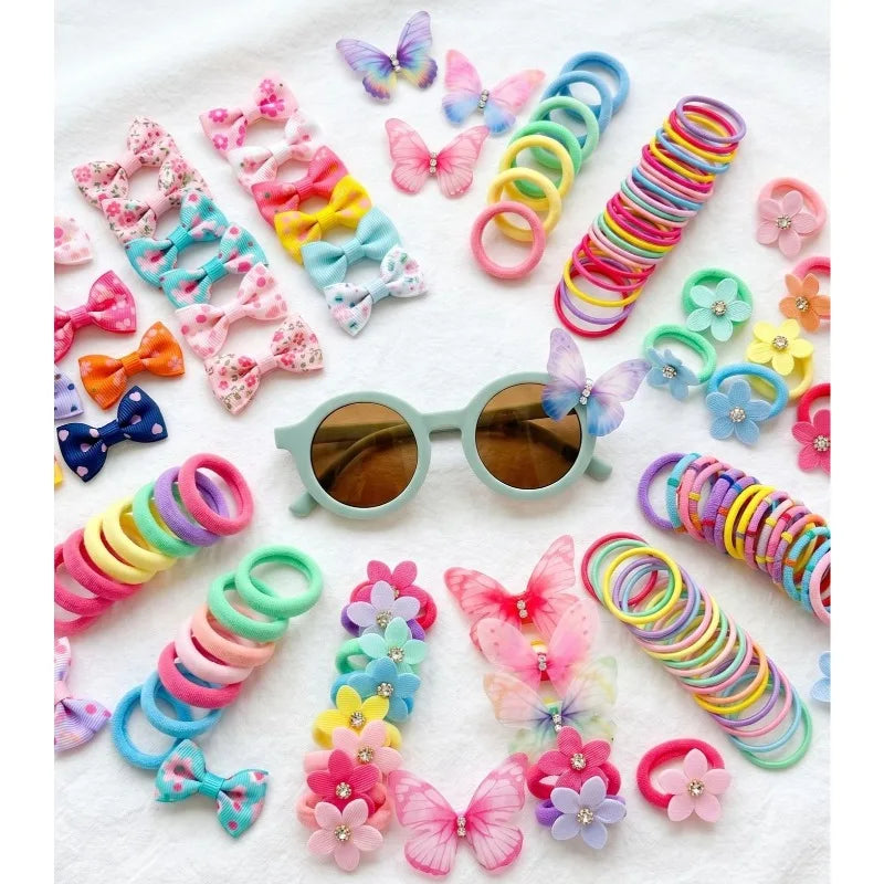 Girls Bow Hair Accessories Set – Colorful Princess Gift