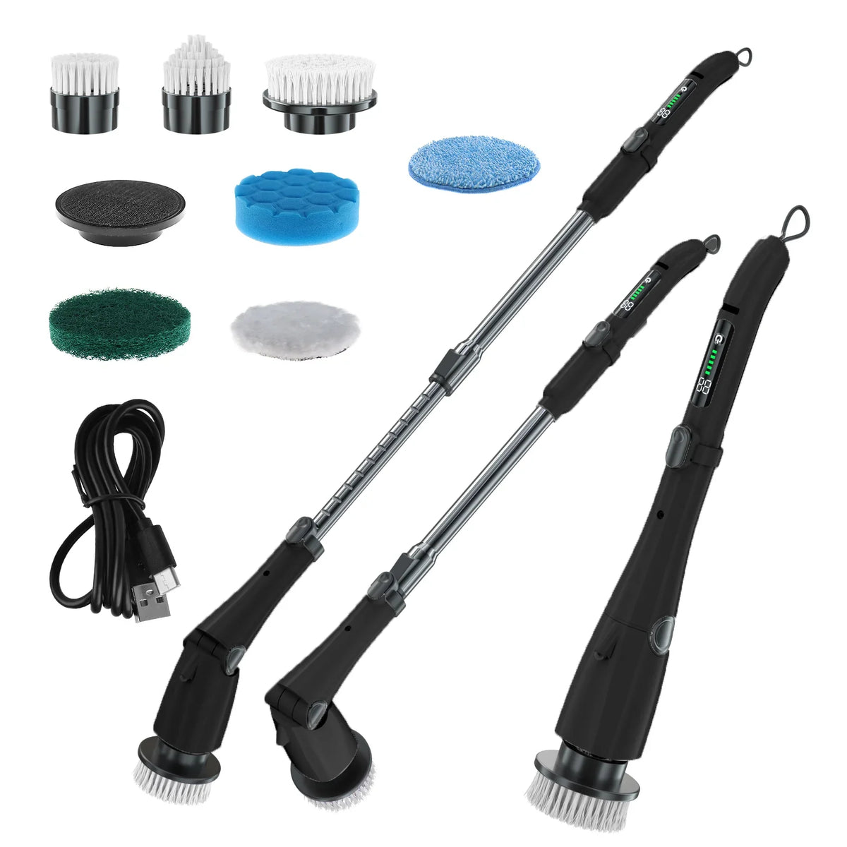 USB Rechargeable Cordless Electric Spin Scrubber – 7 Heads