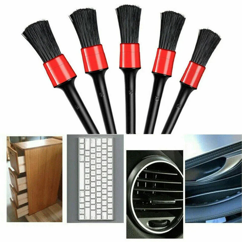 5-Piece Car Detail Brush Set – Vents, Dashboard & Wheels