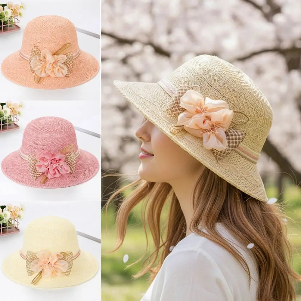 Women's Wide Brim Foldable Straw Sun Hat – Floral Beach