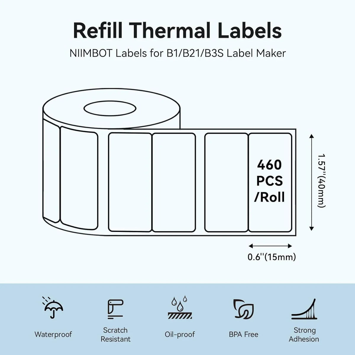 Niimbot Thermal Label Paper Round White 20-50mm | B1 B21 B203
