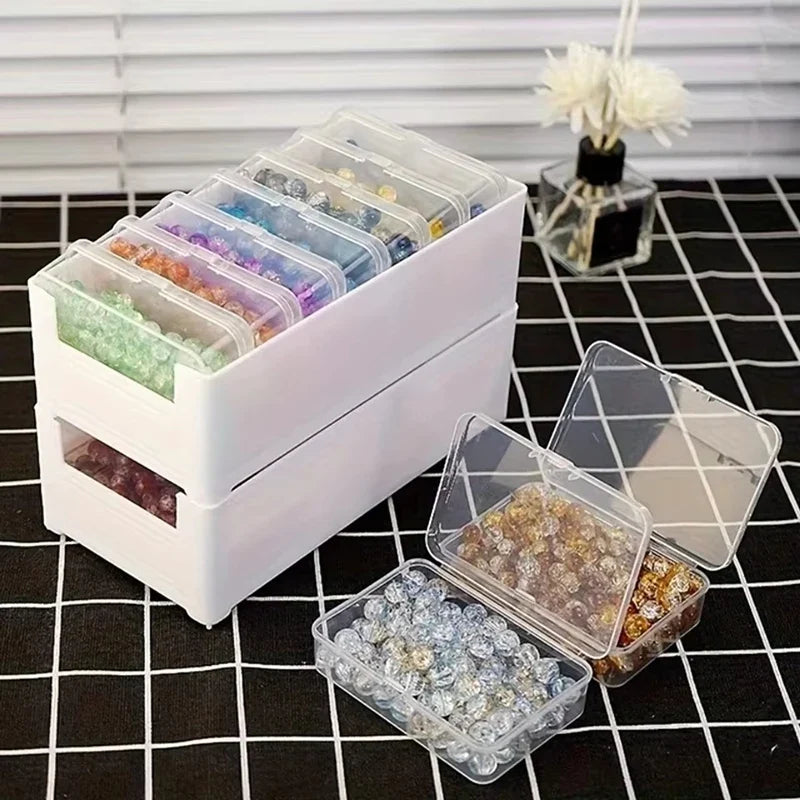 Transparent Plastic Cable Storage Box | Divided Grid