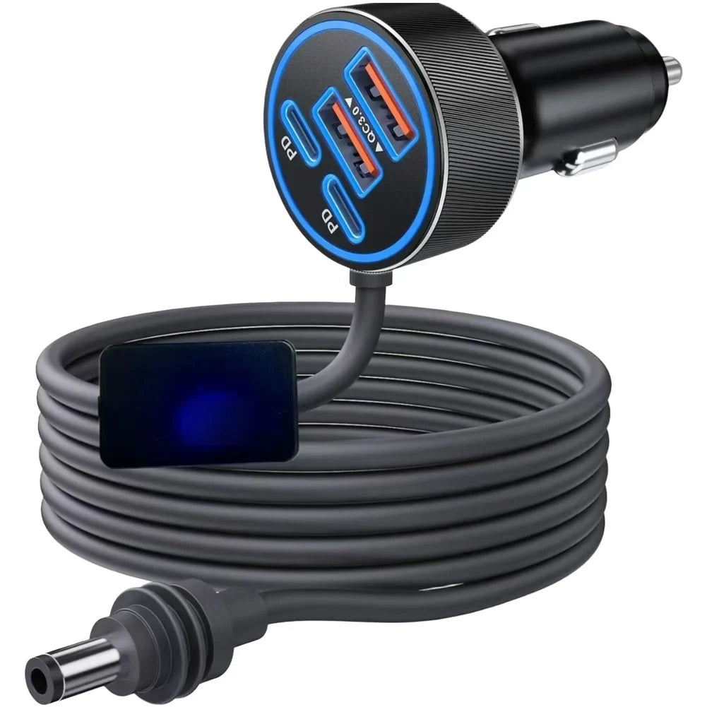 HpLive 30V Waterproof Car Charger 5-Port PD & QC 3.0 Display