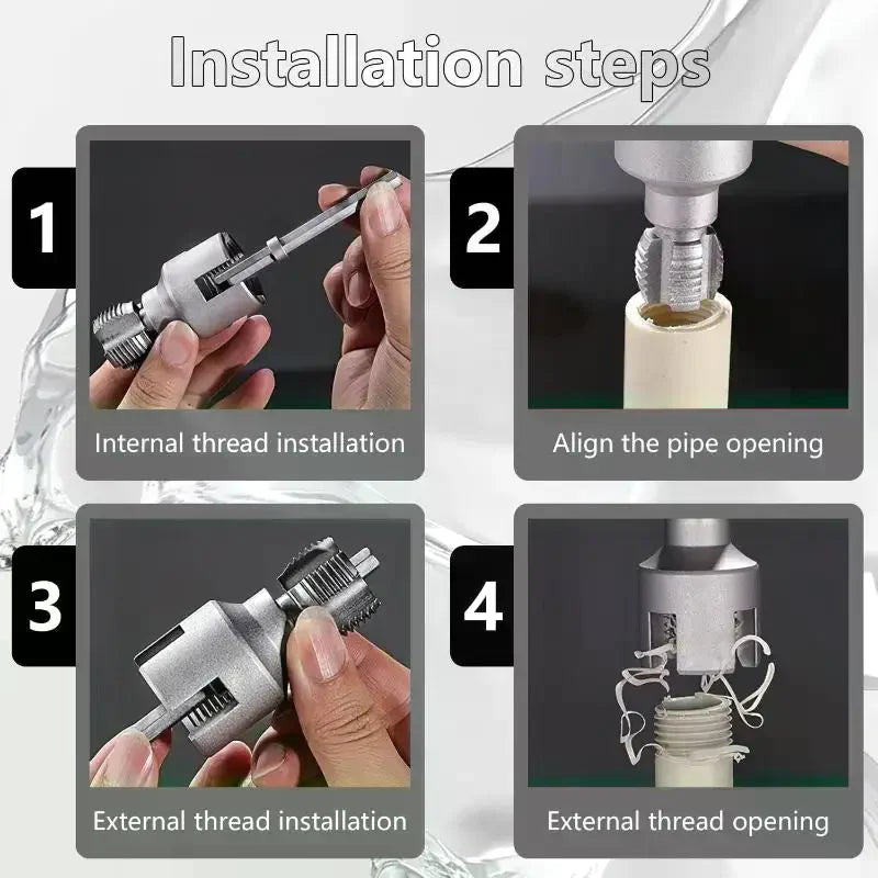 Pipe Thread Cutting Tool – Internal & External PVC Threader Kit