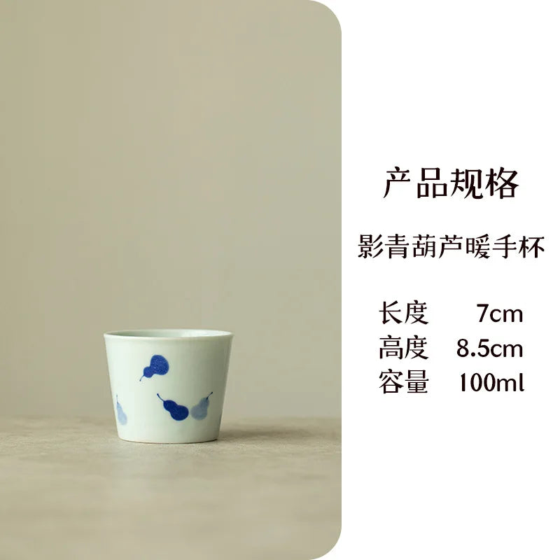 Blue & White Gourd Ceramic Latte Cup | Chinese Style