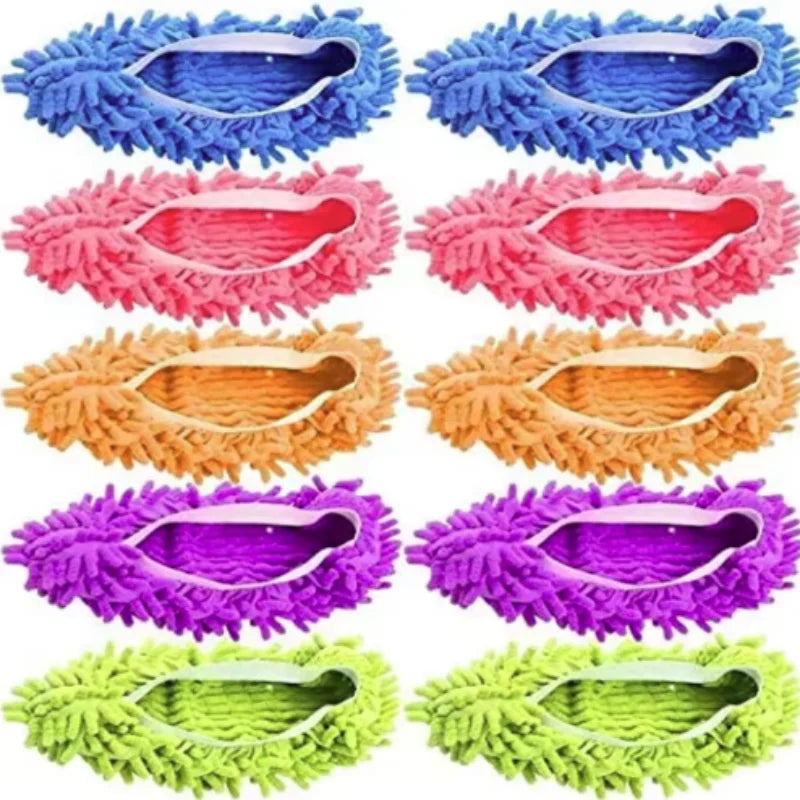 Microfiber Floor Cleaning Slippers – Washable Mop Shoes 2pcs