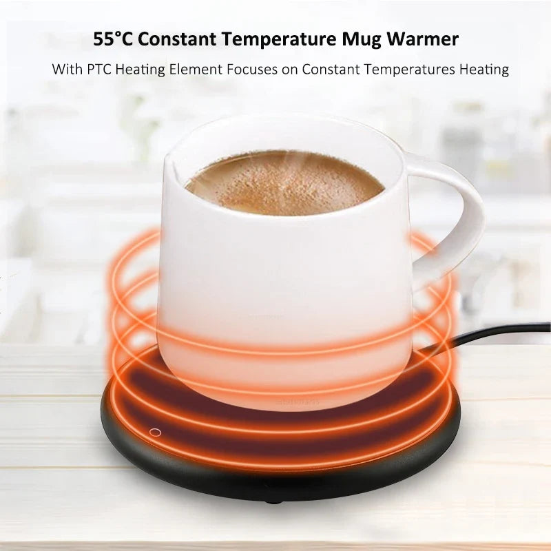 USB Electric Mug Warmer – 3 Temp Settings & Auto Shut-Off