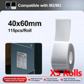 Niimbot M2/M3 Silver Thermal Transfer Labels – 3 or 5 Roll Pack