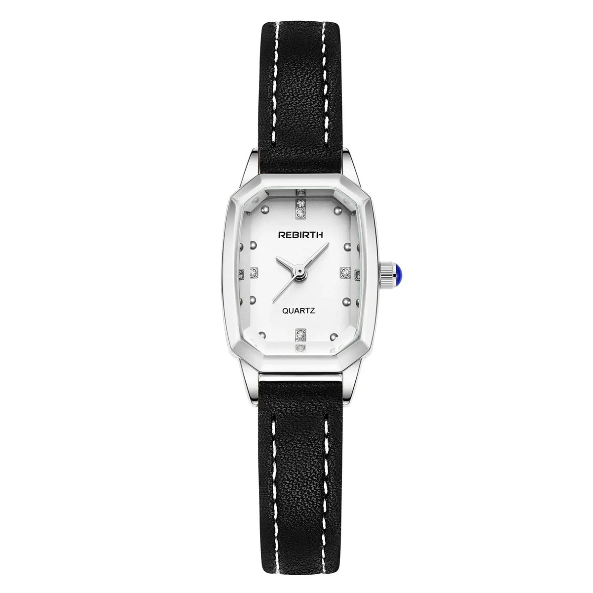 REBIRTH Unisex Square Quartz Watch – Leather Band, Water-Resistant