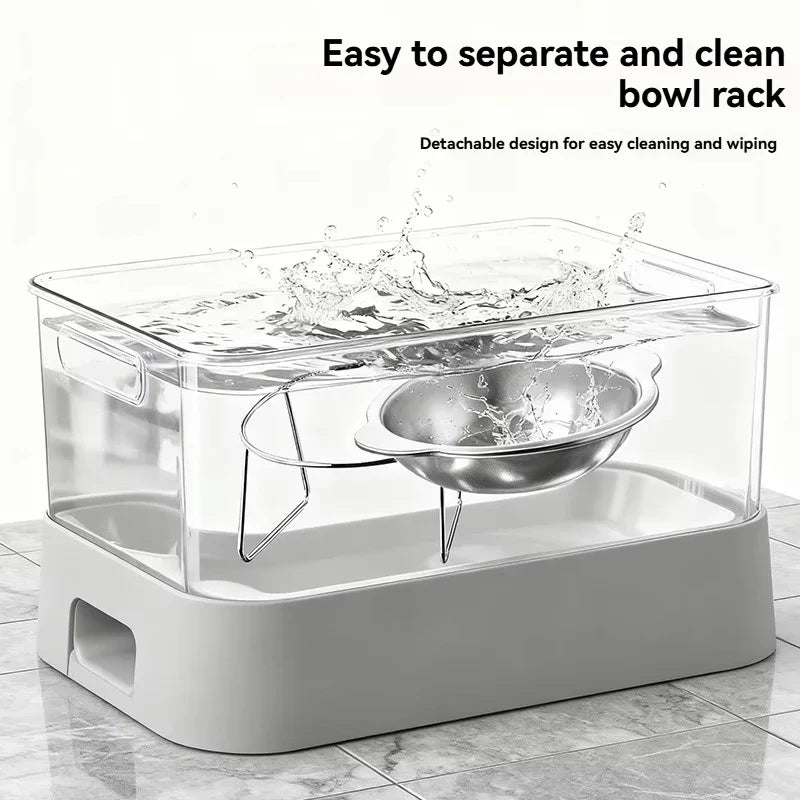 Stainless Steel Raised Cat Bowl | 15° Tilted Elevated Pet Dish