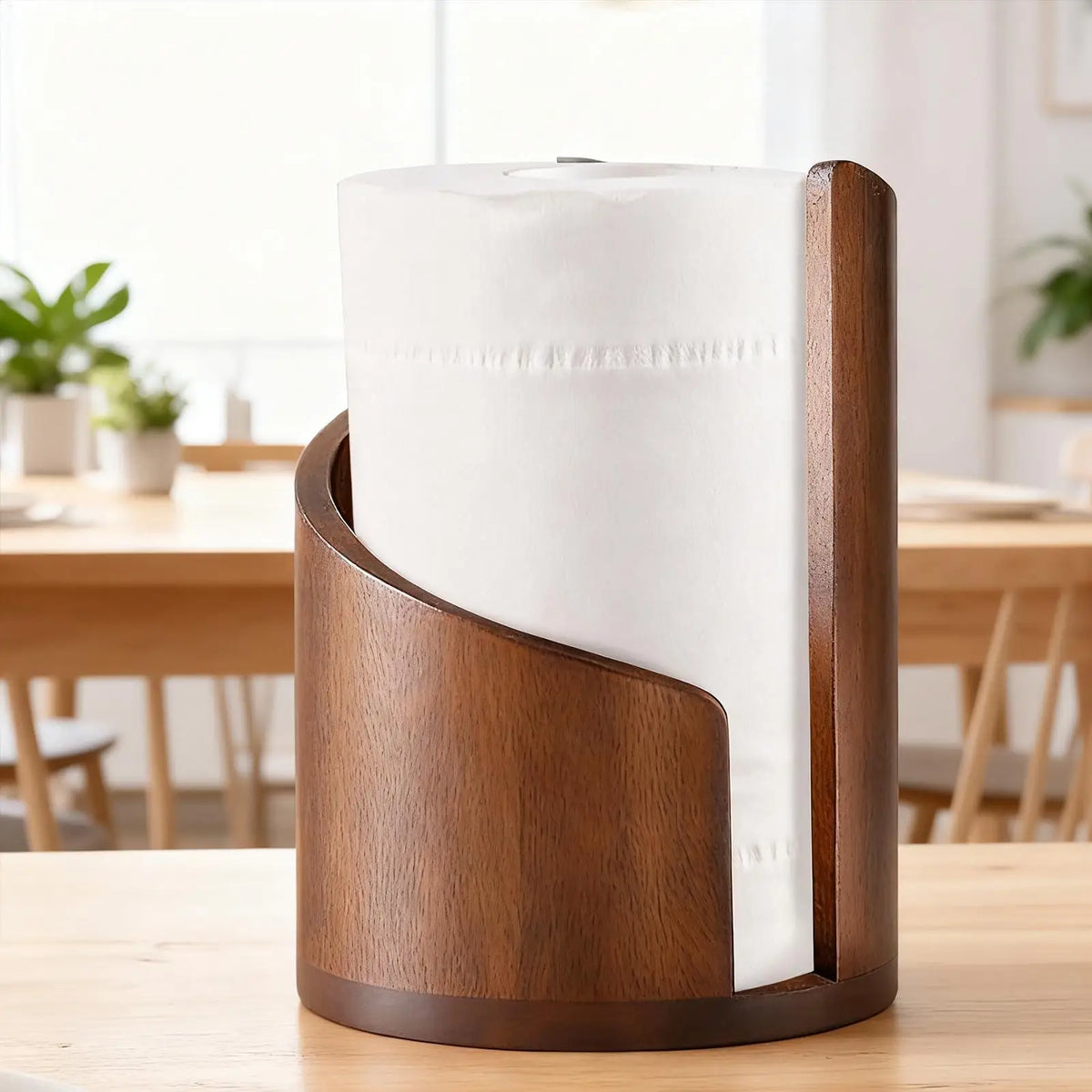Wooden Paper Towel Holder & Napkin Dispenser Stand