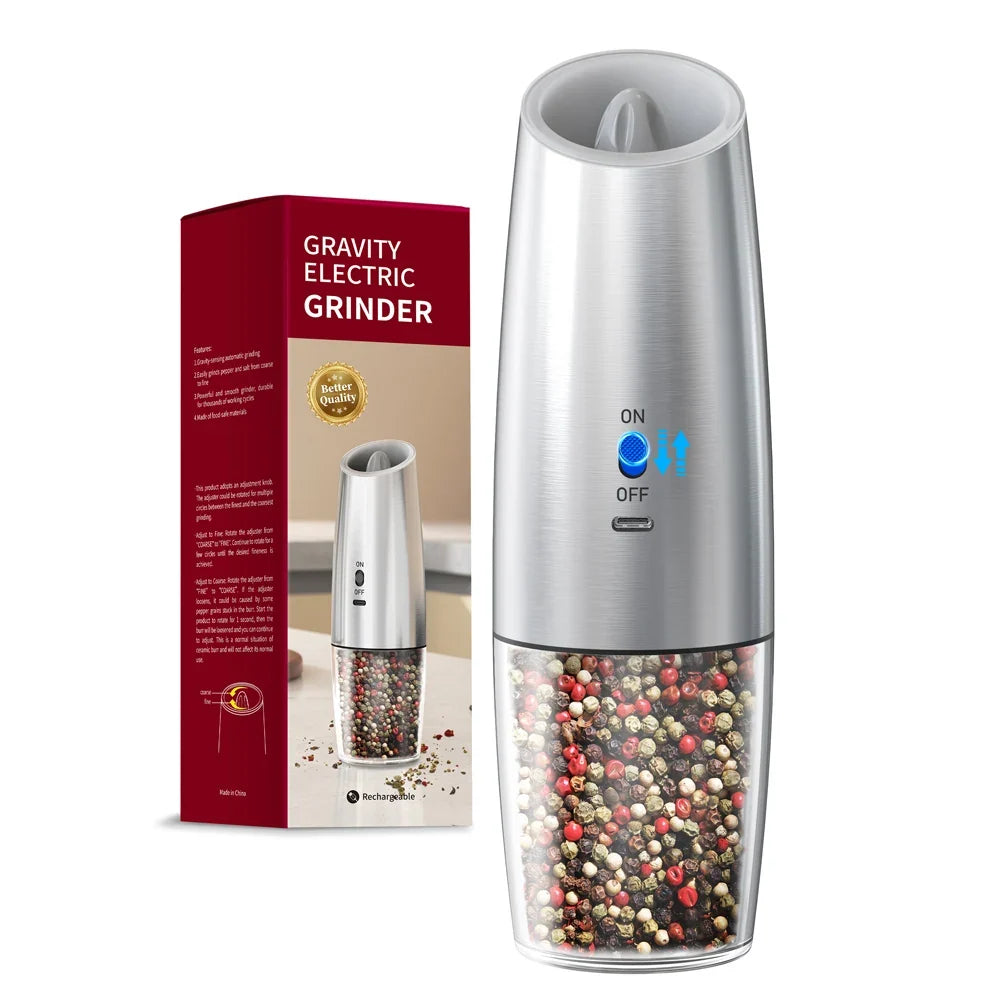 CLITON Electric Salt & Pepper Grinder – USB Rechargeable Set