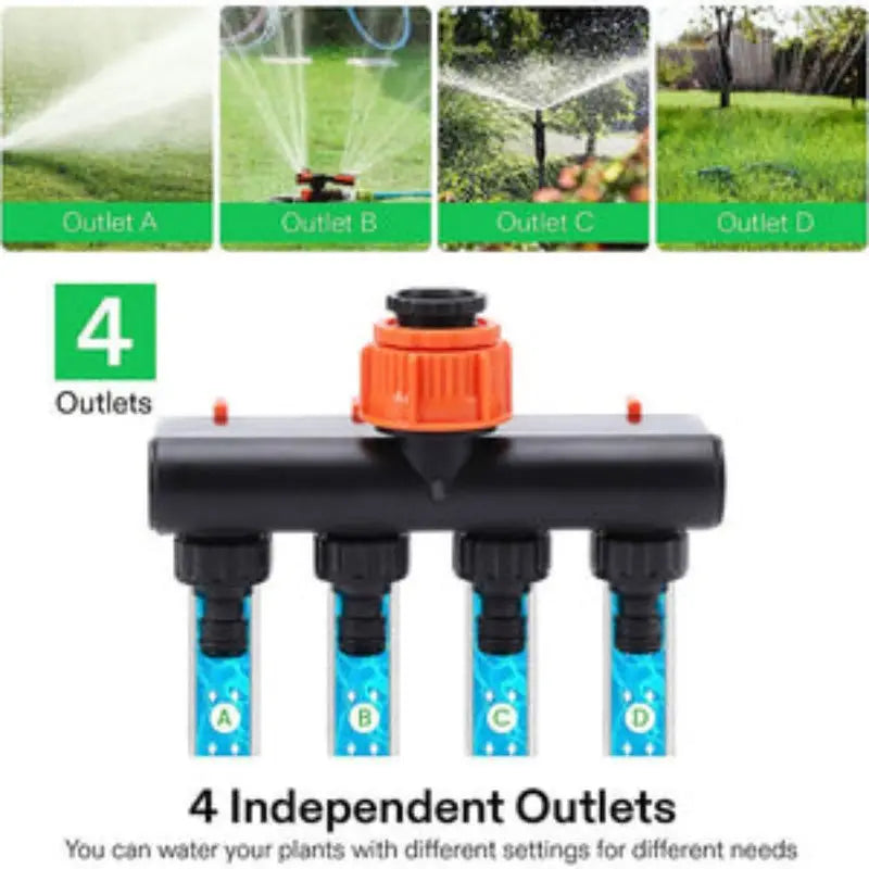 4-Way Garden Hose Splitter | Faucet Diverter 4 Port Tap