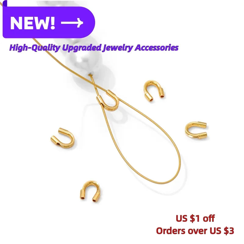 18K Gold Plated End Caps & U-Shape Wire Protectors | Jewelry
