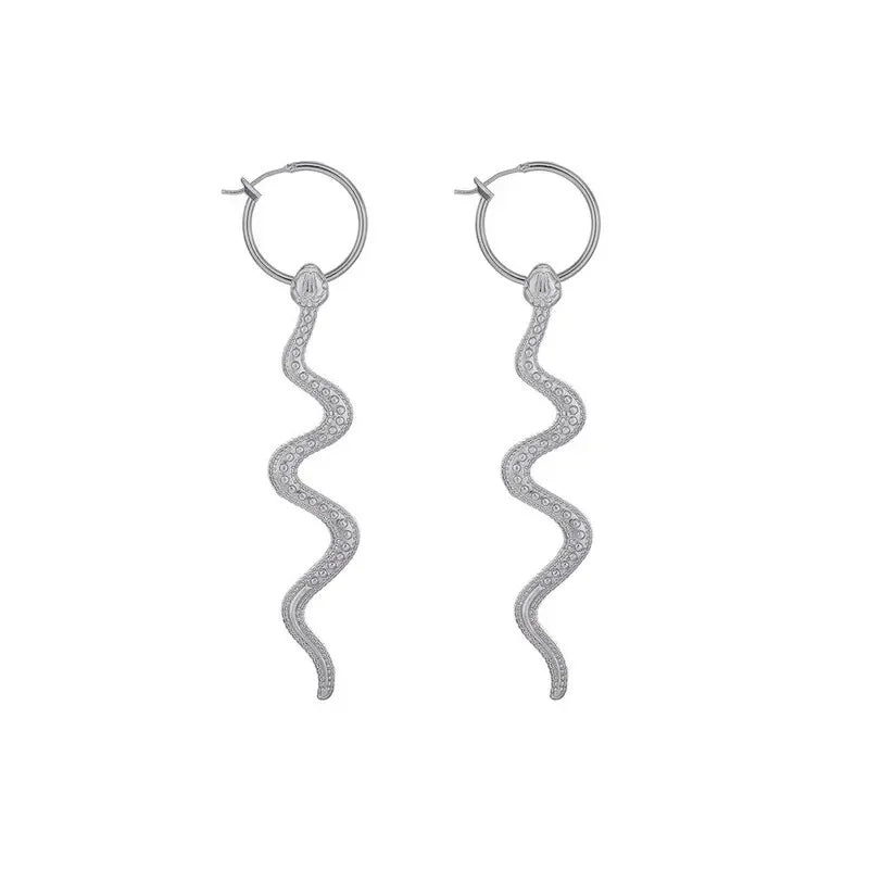 Vintage Snake Dangle Drop Earrings – Zinc Alloy Animal Style
