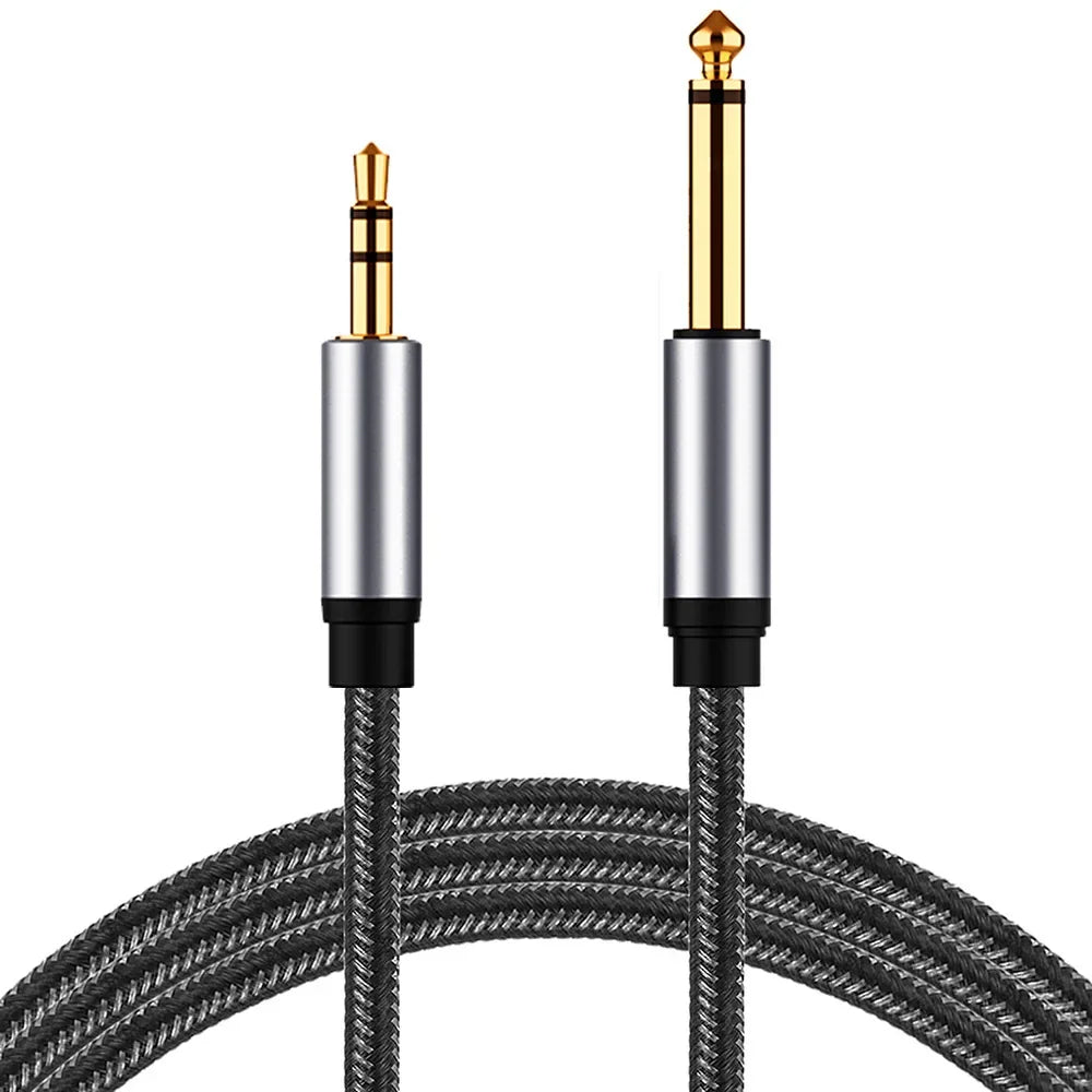 3.5mm to 6.5mm Male-to-Male AUX Audio Cable | OFC Speaker