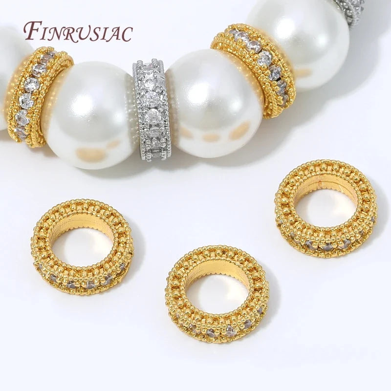 18K Gold Plated Zircon Spacer Beads | DIY Jewelry Making