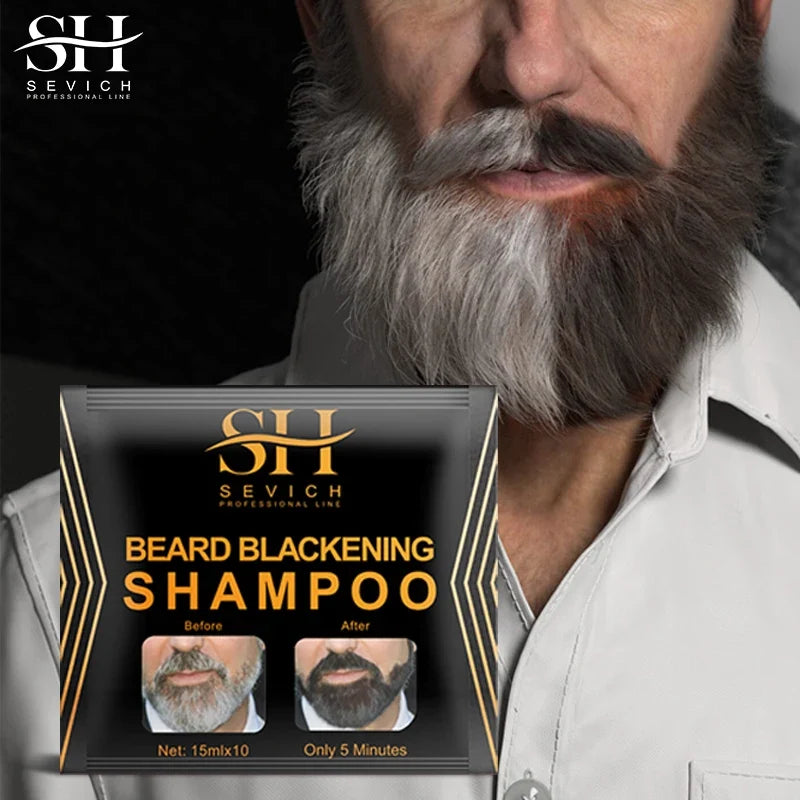 Sevich Black Beard Dye Shampoo | 5-Minute Men's Color