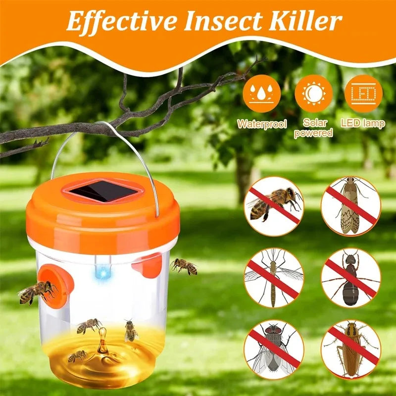 Solar Wasp Trap & UV Mosquito Zapper – Outdoor Non-Toxic