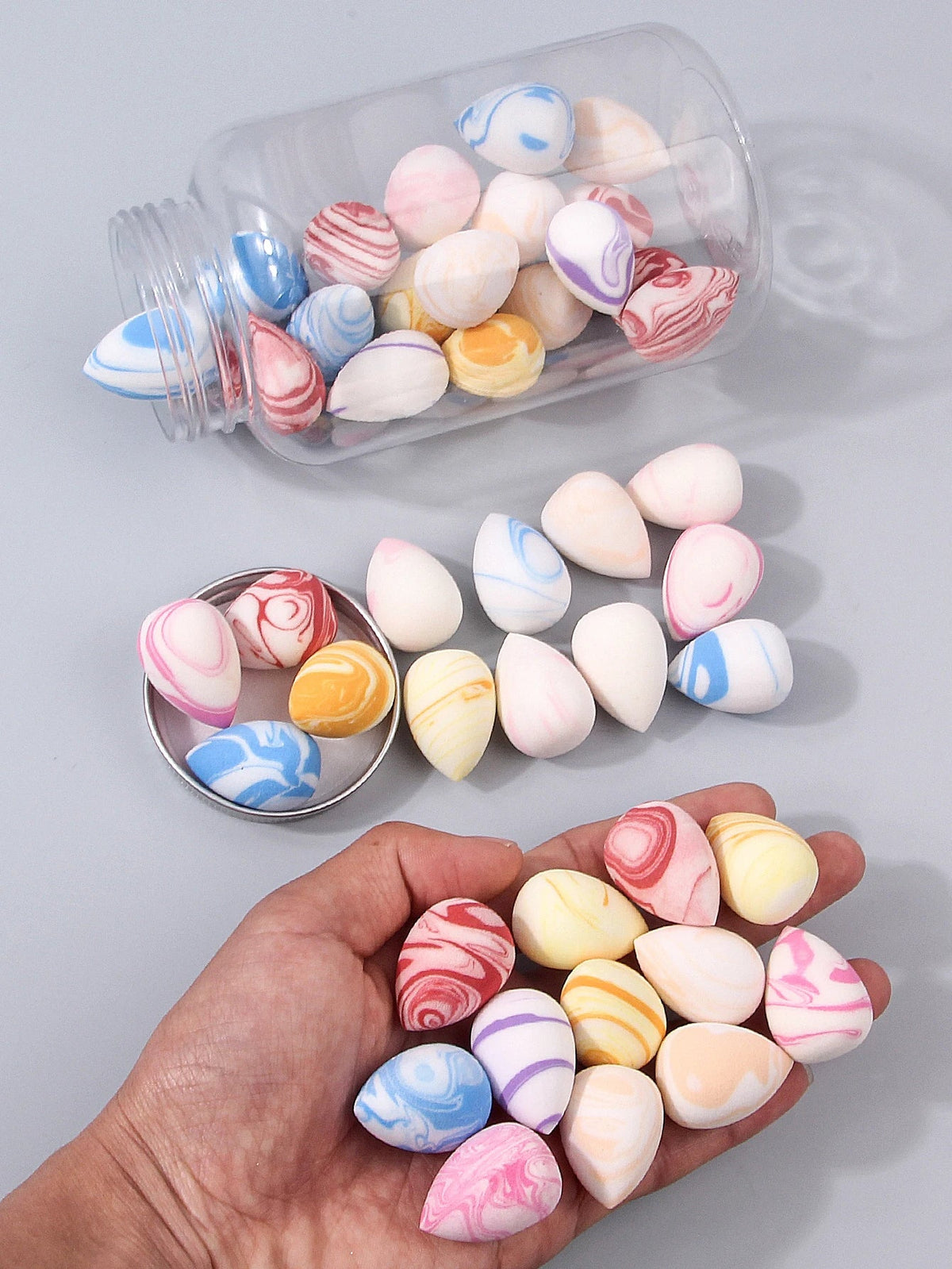 40PCS Marble Mini Makeup Sponge Set with Storage Jar | Nixie