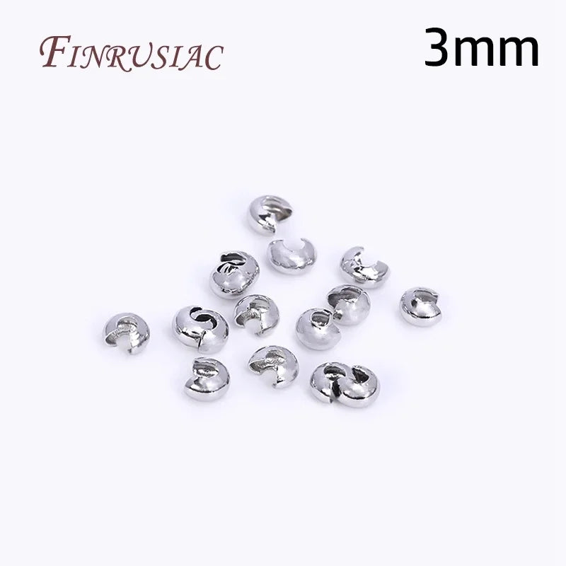 14K/18K Gold Plated Clam Shell Bead Tips – 100pcs Crimp Cover