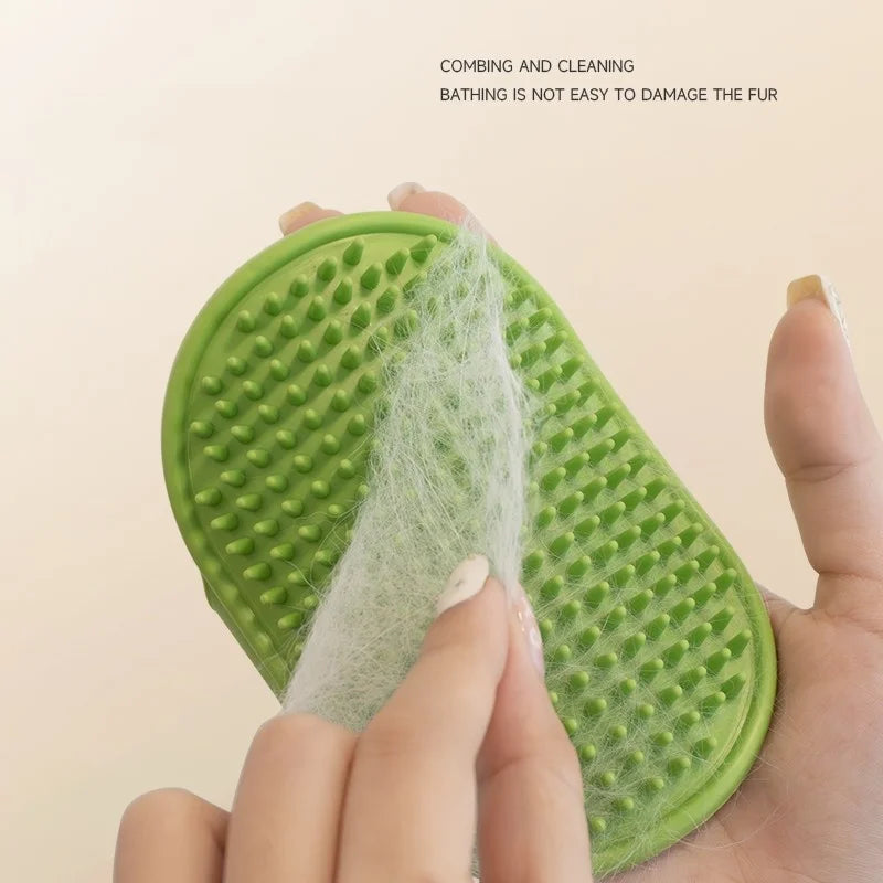 Silicone Pet Bath Brush – Dog & Cat Grooming Massage Comb