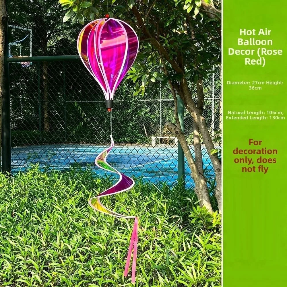 Rainbow Hot Air Balloon Wind Spinner – 36cm Kinetic Garden Decor