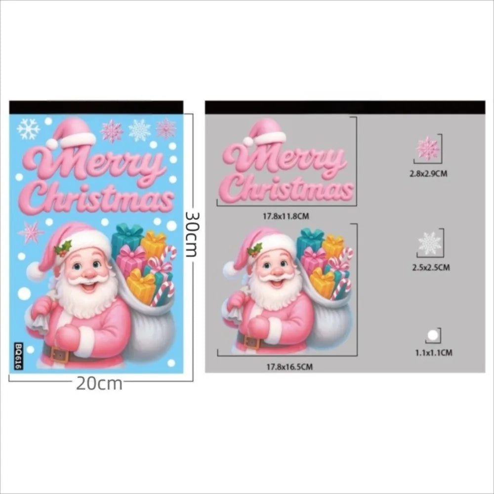 Waterproof PVC Christmas Window Stickers – Santa & Snowflake