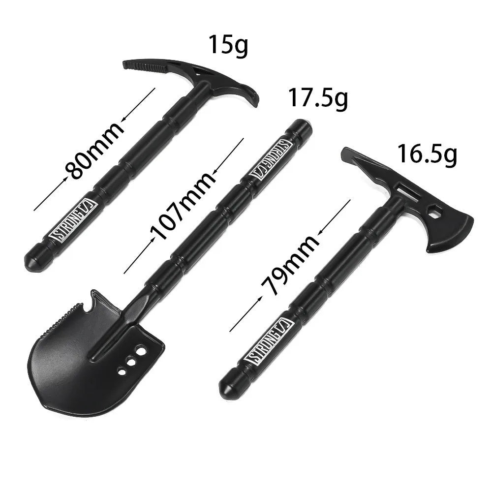 1/10 RC Crawler Metal Tool Set – Shovel Axe Pickaxe 3pcs