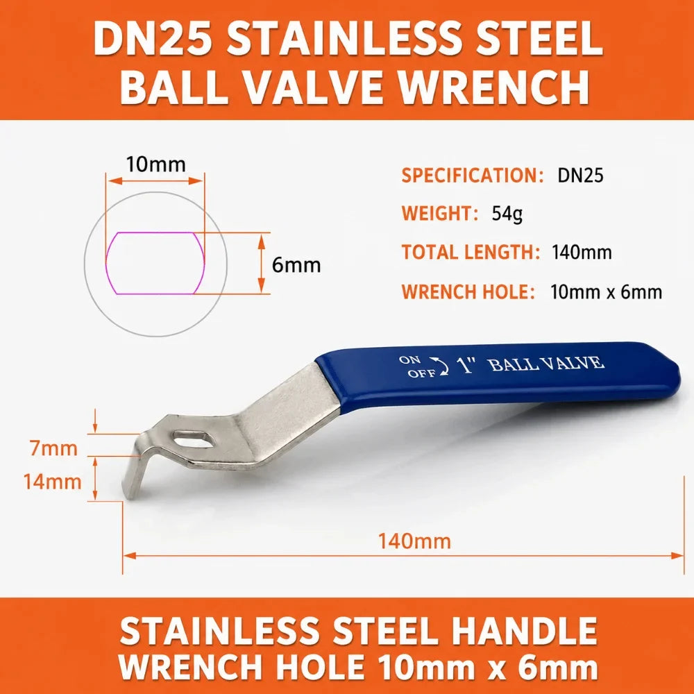 Stainless Steel Ball Valve Lever Handle DN15–DN50 | 6 Sizes