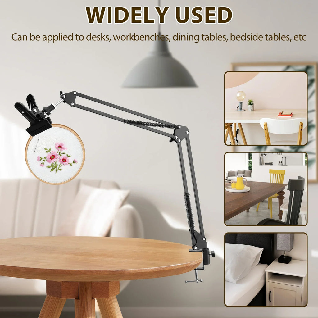 Adjustable Metal Embroidery Hoop Stand 360° Rotatable Holder