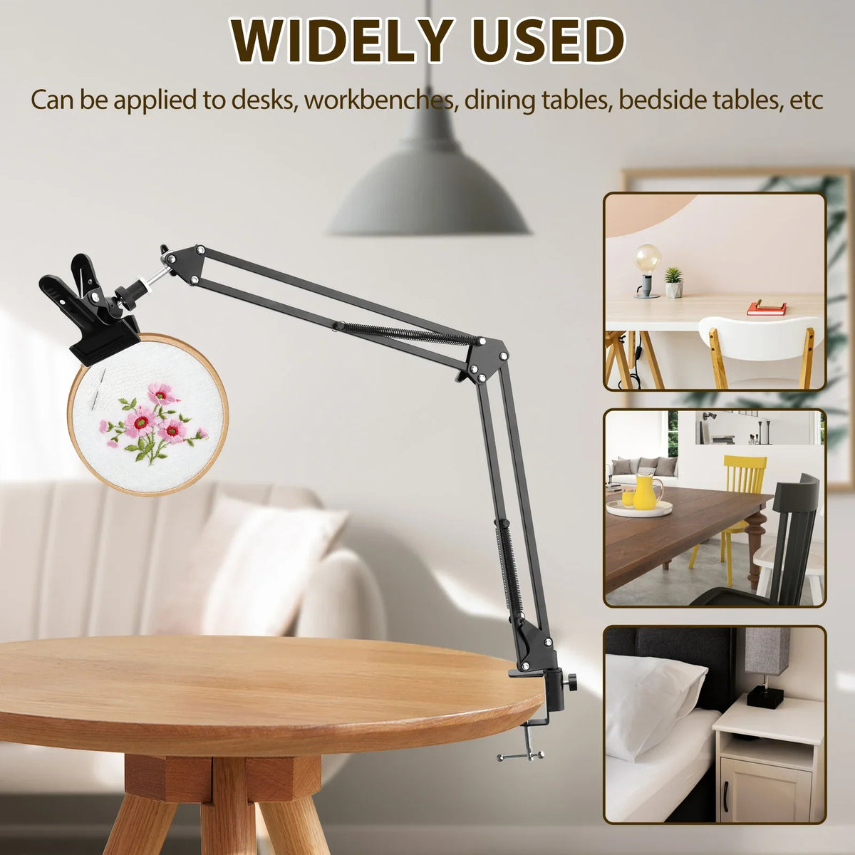 Adjustable Metal Embroidery Hoop Stand 360° Rotatable Holder
