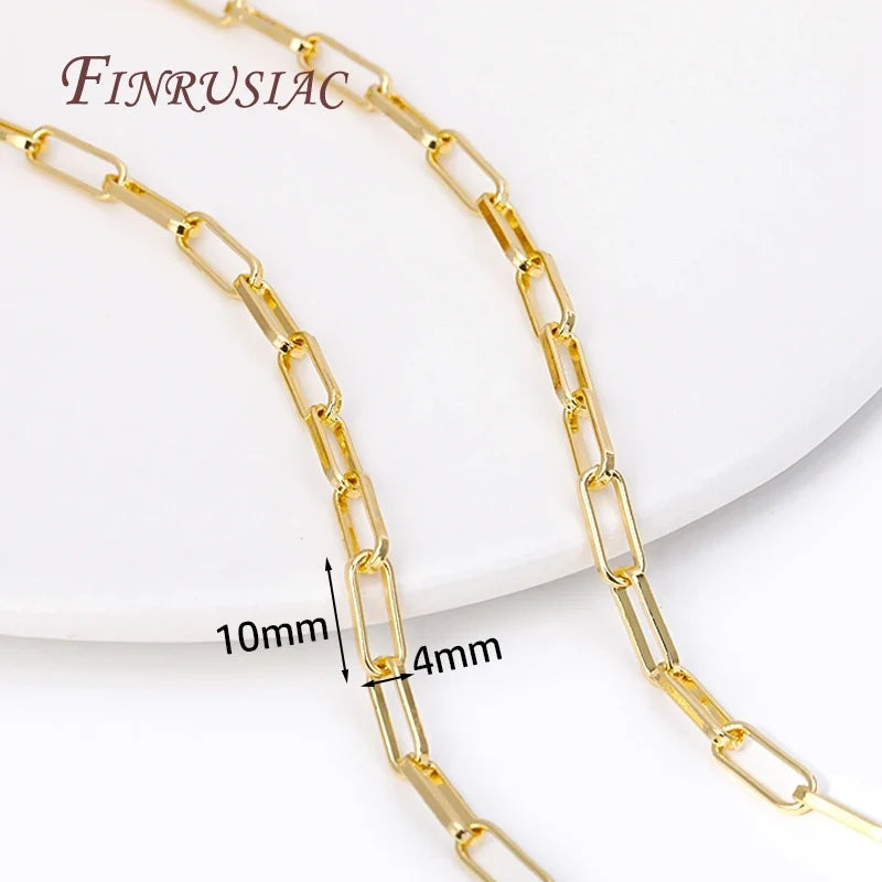 18K Gold Plated Paperclip Link Chain – DIY Necklace Bracelet