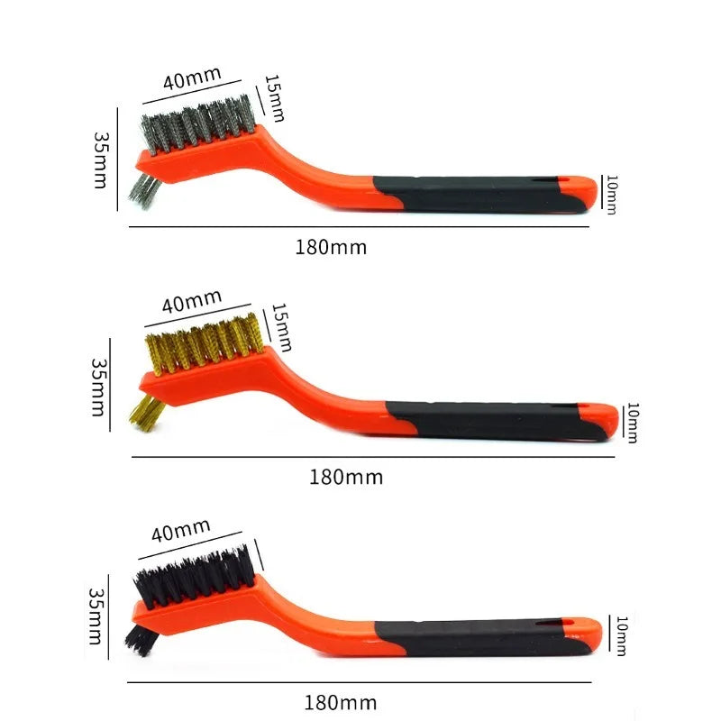 Wire Brush Set – Nylon, Brass & Stainless Steel Bristles
