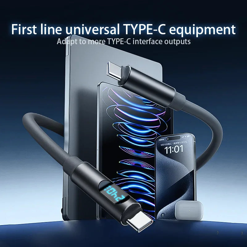 240W USB-C to USB-C Fast Charge Cable with Digital Display
