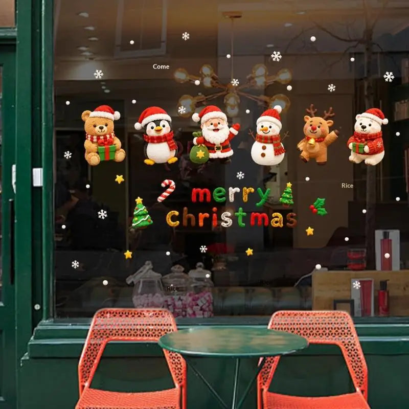 Christmas Window Stickers – Dual-Side Waterproof PVC Decals