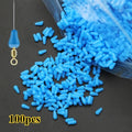 100pcs Oval Silicone Fishing Float Stoppers & Space Beans