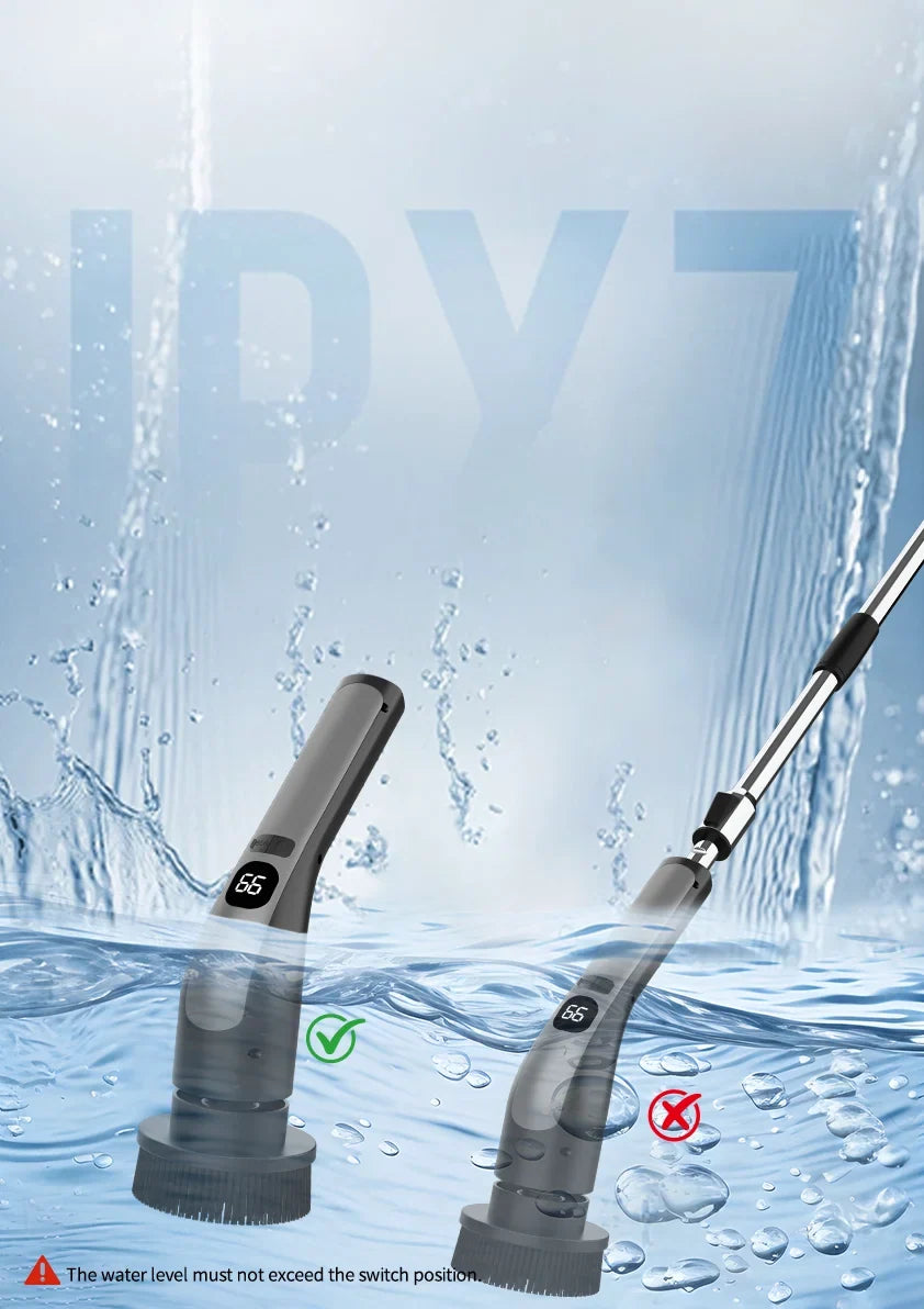 Electric Rotating Floor Cleaning Brush – Extendable Long Handle
