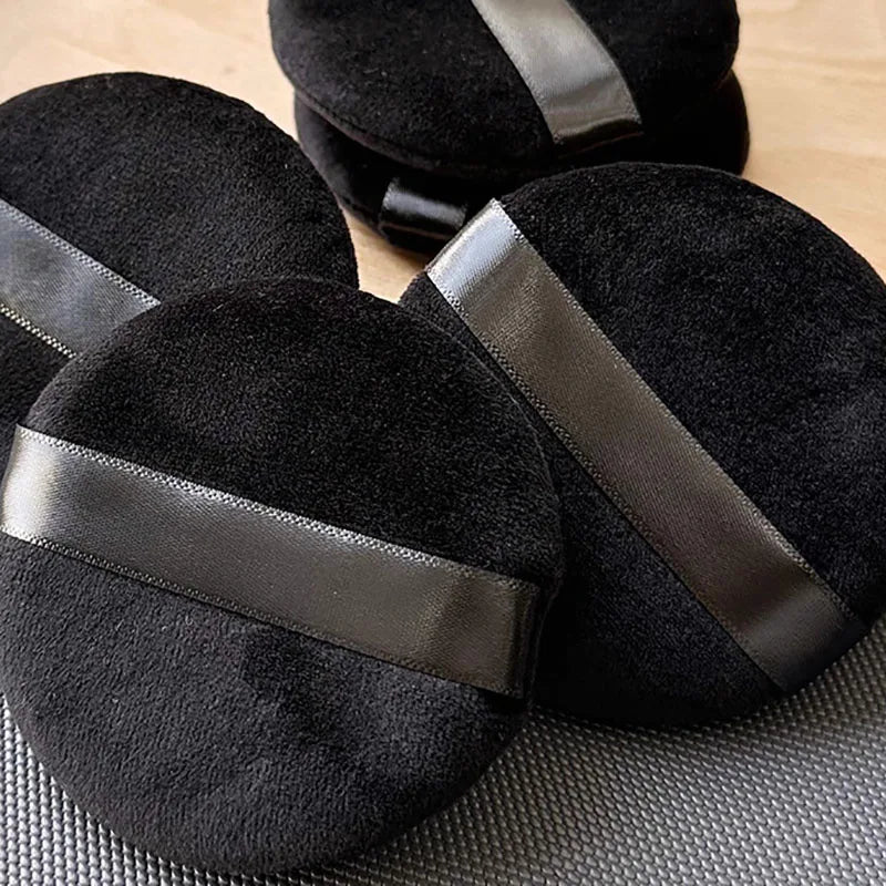 Black Velvet Powder Puffs Ultra Soft Flocking 2/3 Pack