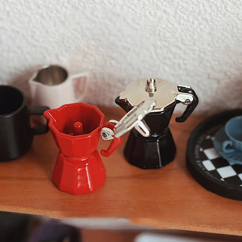 Miniature Coffee Pot Dollhouse Model – Alloy Mini Scene Toy