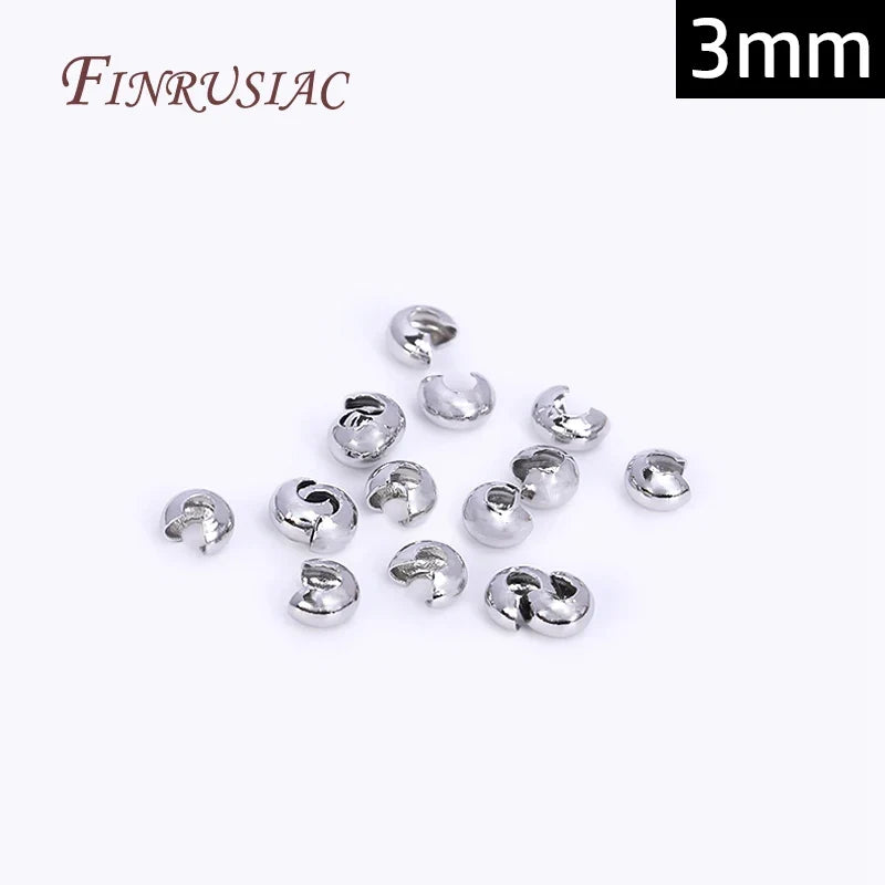 18K Gold Plated Crimp Bead Covers 3mm 4mm | DIY Jewelry Findings