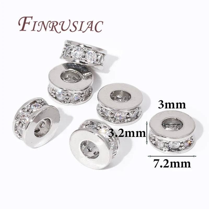 18K Gold Plated Zircon Round Spacer Beads | DIY Jewelry Making